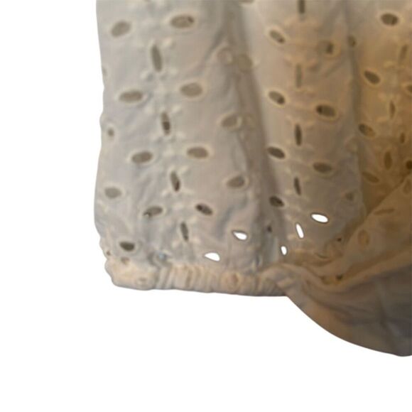 Free People Women's Ivory Eyelet Ruffle V-Neck Blouse Size Small - Picture 6 of 10